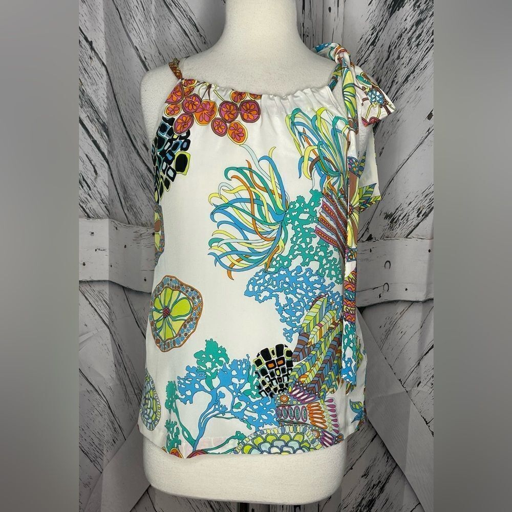 Banana Republic Trina Turk Silk Summer 2012 Botanical Top Size 2